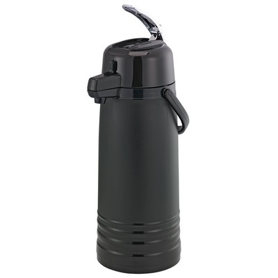 Eco-Air® 2.2 Liter Glass Vacuum Ribbed Matte Black Plastic Airpot (Lever)