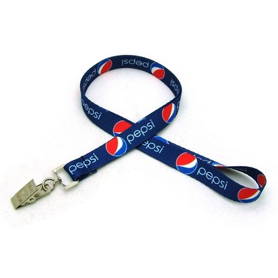 1/2" Digitally Sublimated Lanyard w/ Bulldog Clip