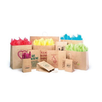 Natural Kraft Paper Shopping Bags (13x6x15.5)