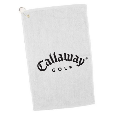 White Velour Dobby Hem Golf/ Hand Towel - 1 Color (16"x25")