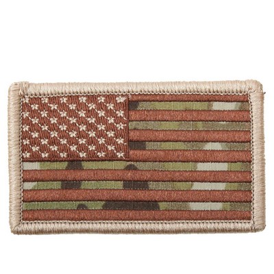 Multicam American Flag Patch with Hook Back