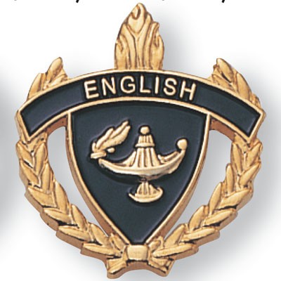 1" Enameled English Academic Award Pin