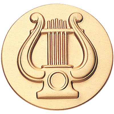 2" Music Lyre Stamped Medallion Insert Disc