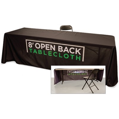 8' Custom Open Back Trade Show Tablecloth