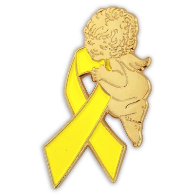 Yellow Ribbon Angel Pin