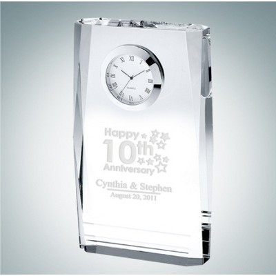 Beveled Plaque Optical Crystal Clock