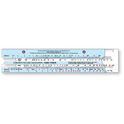 Stock American Plastic Concrete Slide Calculator (1.8"x7.75"), Spot Color Screen-Printed