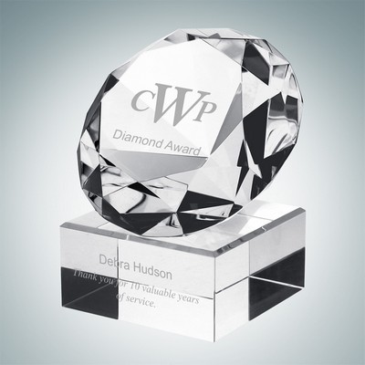 Designer Collection Diamond Excellence Optical Crystal Award (Small)