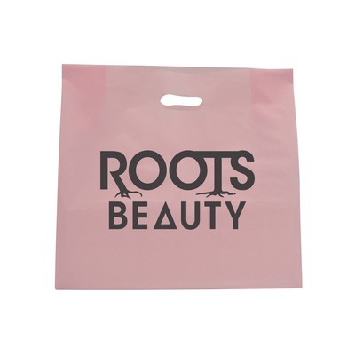 Frosted Colored Poly Die Cut Light Pink Bag/ 4 Mil (16"x6"x15")