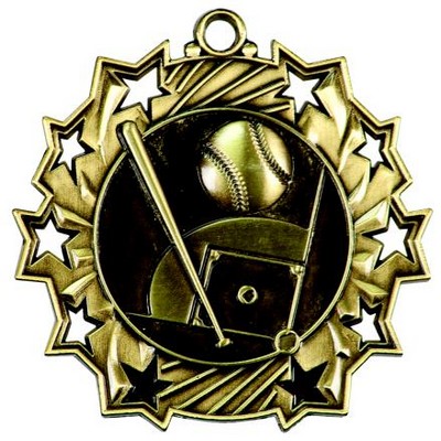 Ten Star Baseball Medal - 2-1/4"