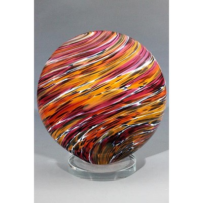 Mars Art Glass Sculpture w/ Glass Base (4"x4.25")