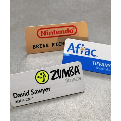 Full Color Aluminum Name Tag w/ Personalization (3"x1.25")