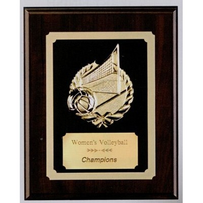 Cherry Finish Volleyball Plaque (8" x 10")