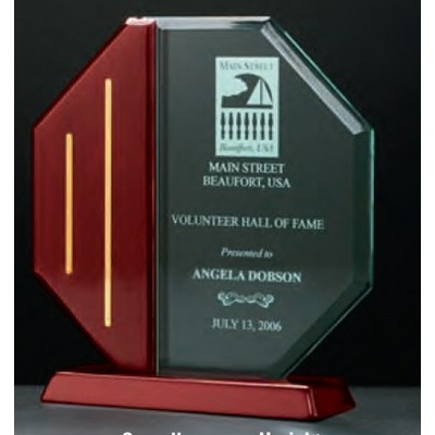 Octagon Rosewood Acrylic Award w/ Gold Metal Accent (8 1/8"x8 5/8")