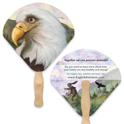 Shell Shape Full Color Two Sided Single Paper Hand Fan