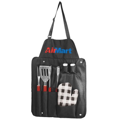 6 Piece BBQ Utensil Apron Set