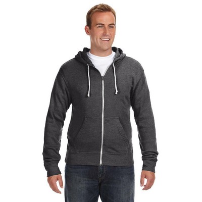 J AMERICA Adult Triblend Full-Zip Fleece Hooded Sweatshirt