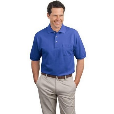 Port Authority® Heavyweight Cotton Pique Polo Shirt with Pocket