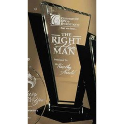 11" Black/Clear Tuxedo Crystal Award