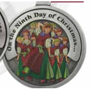 Twelve Days of Christmas 3D Gallery Print Mini Ornament (Day 9 - Nine Ladies Dancing)