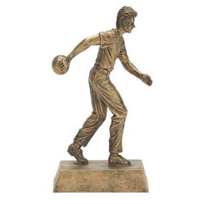 Signature Series Gold Male Bowling Figurine - 8 1/4"