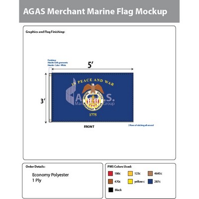 Merchant Marine Flags 3x5 foot