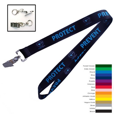 3/4" Polyester Lanyard W/ Metal Bulldog Clip