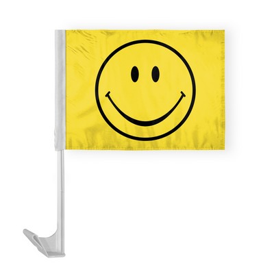 Smiley Face Car Flags 12x16 inch