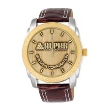 ABelle Promotional Time Maverick Medallion 2 Tone Men's Watch w/ Leather Strap