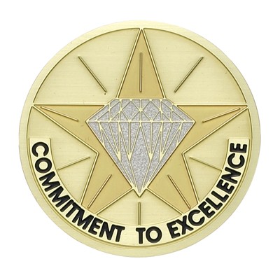 2" Commitment to Excellence Etched Enameled Medallion Insert Disc