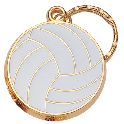 1¾" Volleyball Enameled Keyring