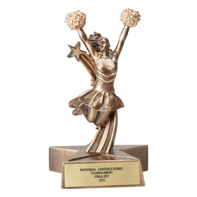 6½" Resin Cheerleader Trophy w/Shooting Star