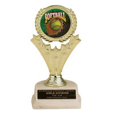 6¾" Shooting Stars Trophy w/2" Mylar Insert