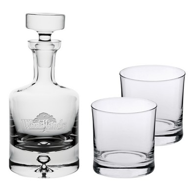 Saga 25 oz. Crystal Decanter & 2 DOF glasses