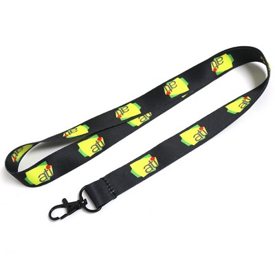 Dye-Sublimated Polyester Lanyard, 3/4"W X 36"L, Plastic Lobster Claw