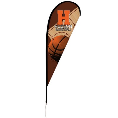 6' Single Reverse Portable Teardrop Banner w/ Hardware Set