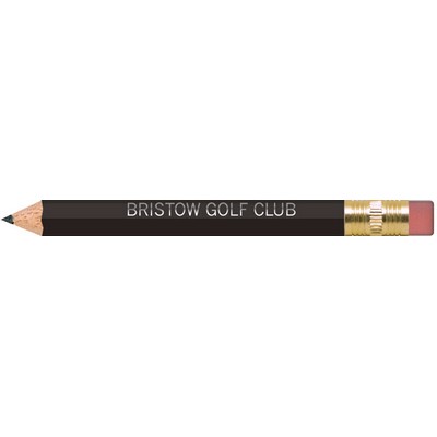 Matte Black Hexagon Golf Pencils with Erasers