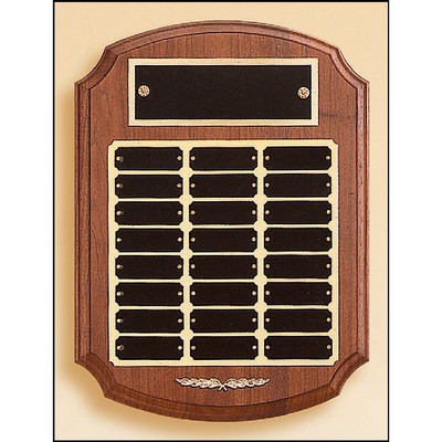 Walnut Ornate Perpetual 24 Plate Plaque (11" x 15")