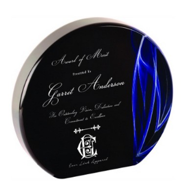 5" Round Blue Vapor Acrylic Award