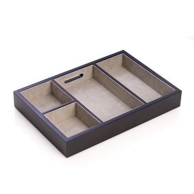 Open Valet Tray - Black Wood