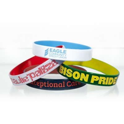 1/2" Dual Layered Silicone Wristband