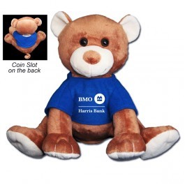 Plush Stuffed Animal Bank - Brown Bear