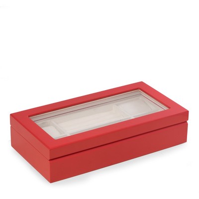 Lacquered Wood Valet Case - Red