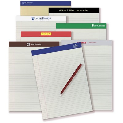 Senior Size (8 1/2"x11 3/4") Writing Pad w/1 color imprint on header (tape)