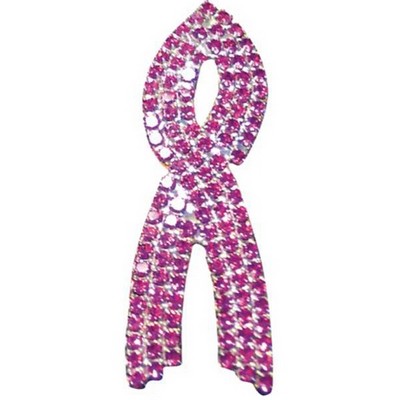 Deluxe Rhinestone Awareness Ribbon Pin