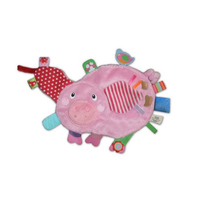 Custom Plush Pig Tag Blankie