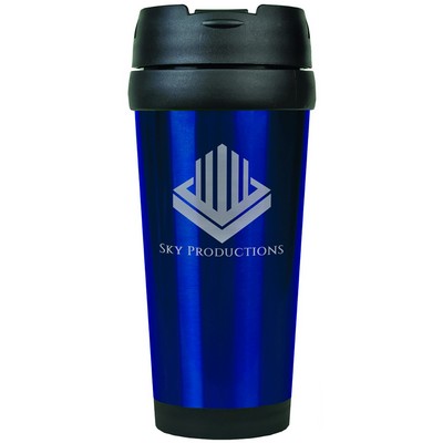 Engraved Gloss Blue Travel Mug W/out Handle