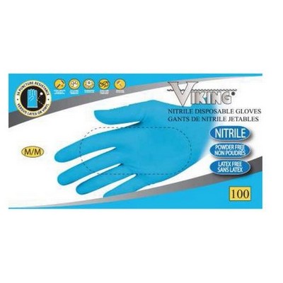 Viking® Nitrile Disposable Powder Free Gloves (Blue)