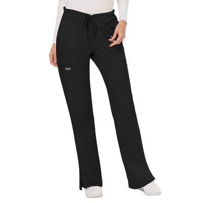 Cherokee Workwear Revolution Women's Mid Rise Drawstring Cargo Pant