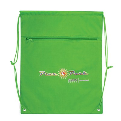 Custom 210D Polyester Drawstring Backpack Cinch Bag 15"x18.75"